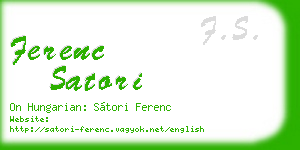 ferenc satori business card